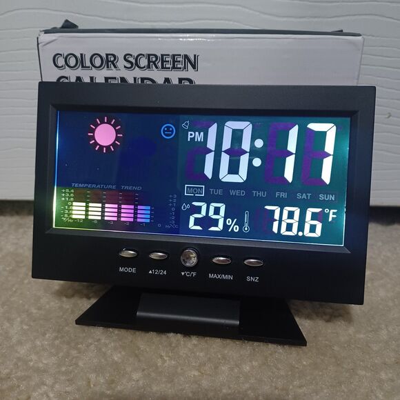 LED Battery-Operated Color Screen Calendar, Model: CJ8082T - Picture 4 of 4